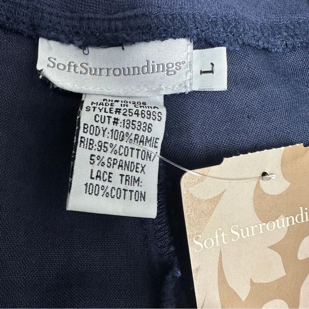 Soft surroundings Navy Wide-Leg Pants size L - Picture 6 of 8
